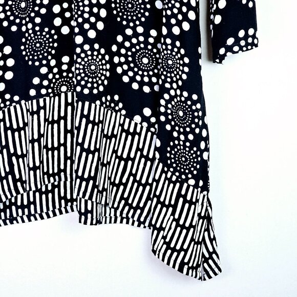 Soft Surroundings Batik Polka Dot Asymmetrical Pockets Tunic Top, Sz L - Picture 4 of 8
